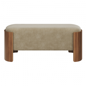 Банкетка Lagom 100 см (светло-бежевый FiberGuard, орех)