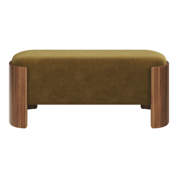 Банкетка Lagom 100 см (янтарный FiberGuard, орех)