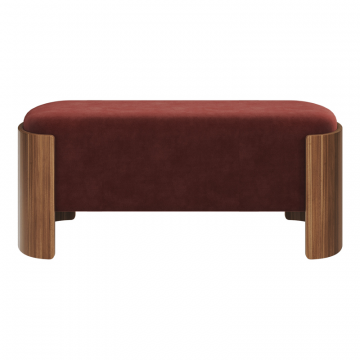 Банкетка Lagom 100 см (бордовый FiberGuard, орех)