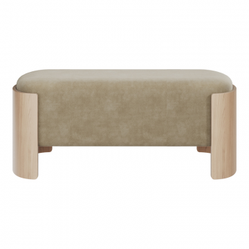 Банкетка Lagom 100 см (светло-бежевый FiberGuard, натуральный дуб)