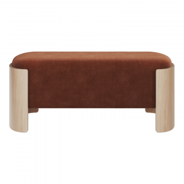 Банкетка Lagom 100 см (сиена FiberGuard, натуральный дуб)