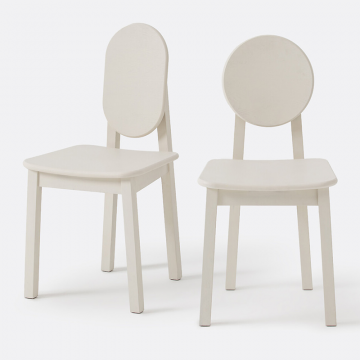 Комплект из 2 стульев из ясеня Tribal  единый размер белый