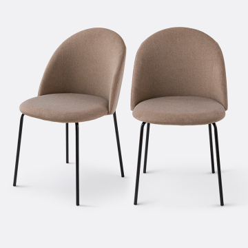 Комплект из 2 стульев в обивке из велюра Nordie  единый размер каштановый