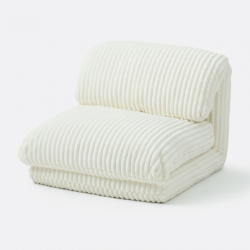 Кресло низкое XL велюр в крупный рубчик Eserita  1-мест. бежевый