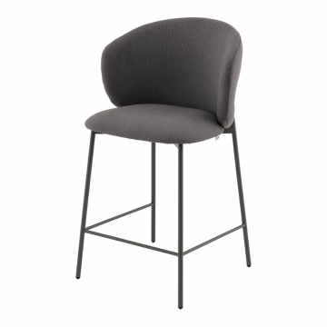 Стул полубарный Блейз велюр серый, каркас серый