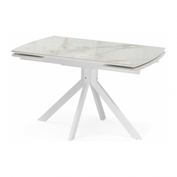 Керамический стол Комильфо 120x80 белая шагрень / белый