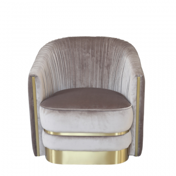 87YY-1890-1 BRN Кресло велюровое серо-коричневое 82*91*83см