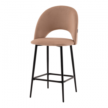 Стул полубарный Меган велюр бежевый