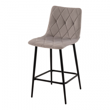 Стул полубарный Одди Diamond велюр светло-серый