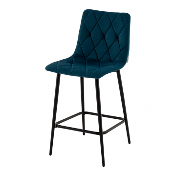 Стул полубарный Одди Diamond велюр синий