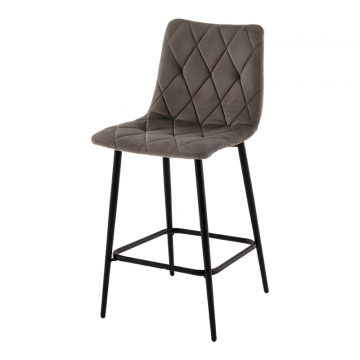 Стул полубарный Одди Diamond велюр темно-серый