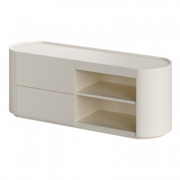 Тумба Lagom под ТВ 2 ящика 2 полки ширина 140 см (молочный)