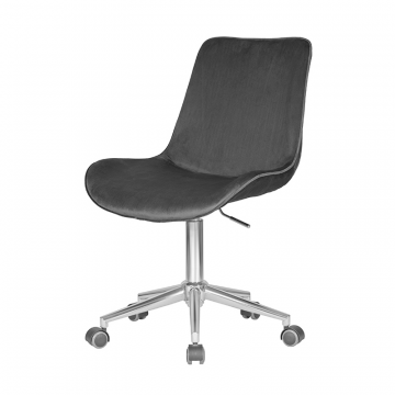 Кресло офисное DOBRIN DORA, серый велюр (1922-19), хромированная сталь