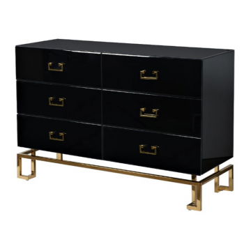 KFG057 Комод черный 6 ящиков 120*42*82см
