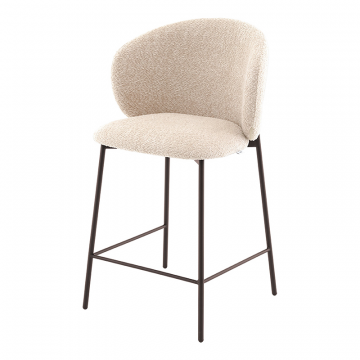 Стул полубарный Блейз букле капучино, каркас серо-коричневый
