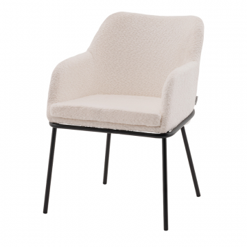 Стул с подлокотниками Кози new ткань букле молочный