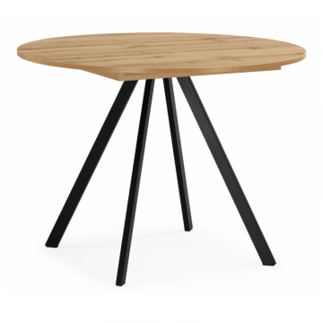 Деревянный стол Карпер 90(120) дуб вотан / черный матовый