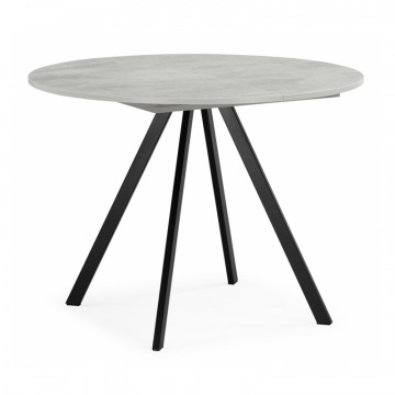 Деревянный стол Карпер 90(120) бетон метрополитан / черный матовый