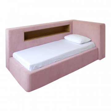 Диван-кровать Cube c нишей L (розовый)