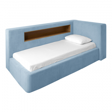 Диван-кровать Cube c нишей L (голубой)