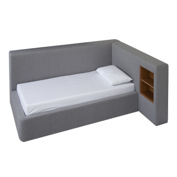 Диван-кровать Cube c нишей M (серый, твид)