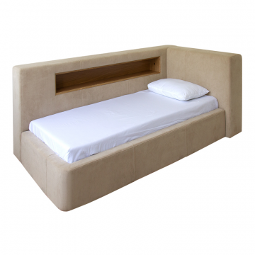 Диван-кровать Cube c нишей L антивандальная ткань (бежевый)
