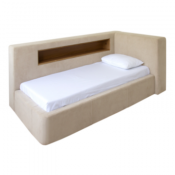 Диван-кровать Cube c нишей L антивандальная ткань (молочный)