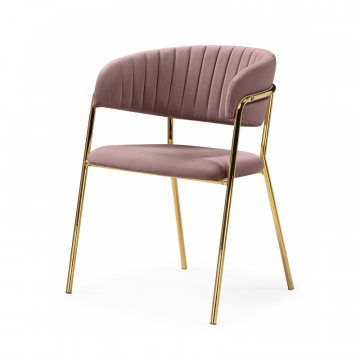 Стул на металлокаркасе Kamelia светло-фиолетовый / золотой
