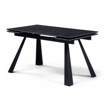 Керамический стол Маунт 140x80 черный мрамор / черный