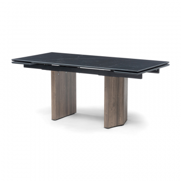 Керамический стол Монерон 180(240)x90 shakespeare black / орех кантри