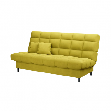 ЮТА Диван прямой горчичный ППУ, с черными ножками