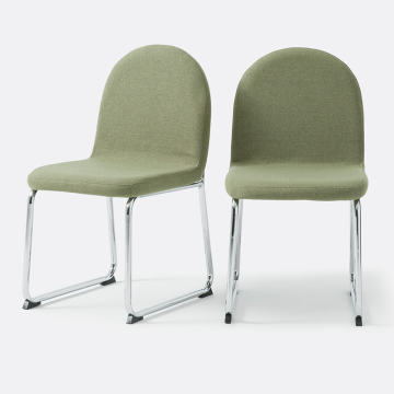 Комплект из 2 стульев ножки хромированные  MARSSO  единый размер зеленый