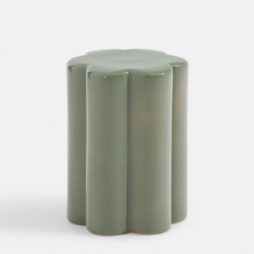 Стол журнальный и прикроватная тумбочка в форме цветка из керамики Jelly  единый размер зеленый