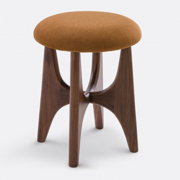 Табурет из массива ореха с мягким сиденьем Malvita  единый размер каштановый