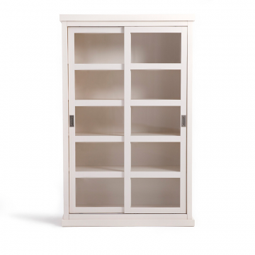 Шкаф-витрина книжный с 2 раздвижными дверцами Lunja бежевый