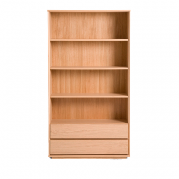 Книжный шкаф с 4 нишами и 2 выдвижными ящиками Norrem каштановый