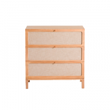 Комод с 3 ящиками ясень шпон и лен Esmara
