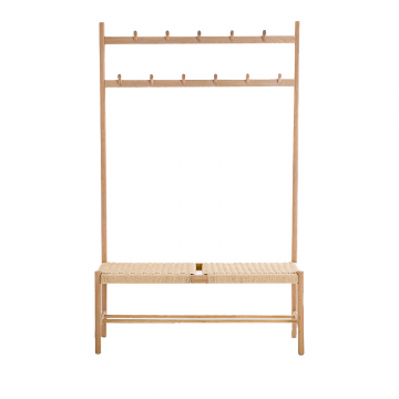 Гардероб из массива дуба и плетеной веревки Taga бежевый