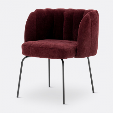 Кресло столовое из велюра Douna  единый размер красный