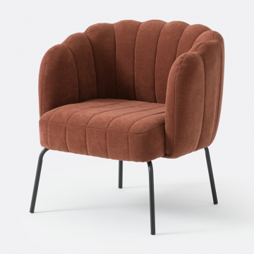 Кресло низкое велюровое Douna  единый размер каштановый