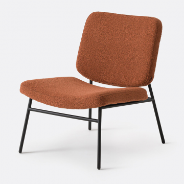 Кресло с обивкой из букле Sarlia  единый размер каштановый