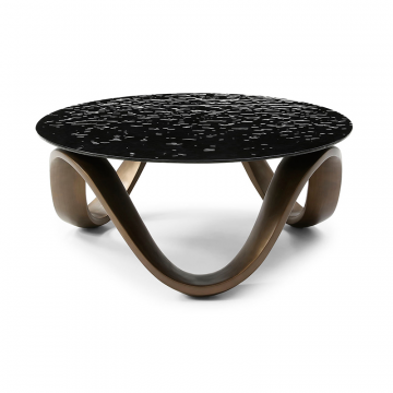 Стол журнальный Enigma (90), плавленое стекло/бронза