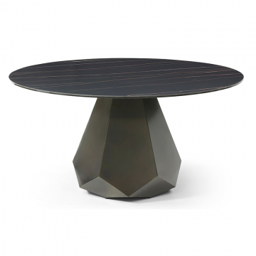 Стол Elixir 150, черная керамика/бронза