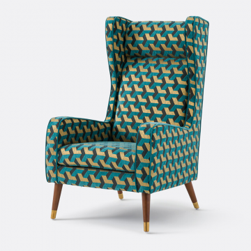 Кресло XXL из велюра Y  1-мест. синий