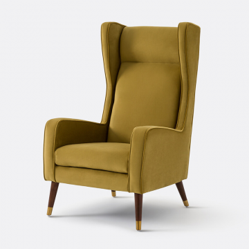 Кресло XXL из велюра Y  1-мест. желтый