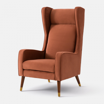 Кресло XXL из велюра Y  1-мест. каштановый