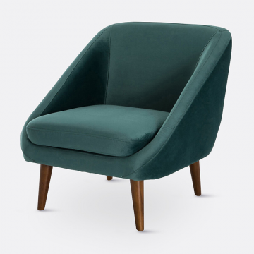 Кресло в велюровой обивке Smon  1-мест. зеленый