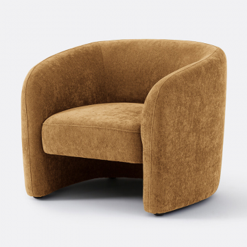 Кресло с обивкой из шенилла LANDINE  1-мест. каштановый