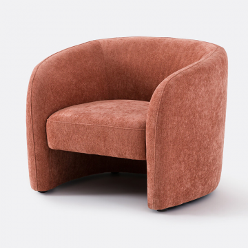 Кресло с обивкой из шенилла LANDINE  1-мест. каштановый
