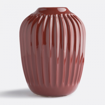 Ваза с гранями из керамики В21 см Estria  единый размер красный